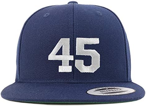 Трендовски продавница за облека број 45 бела нишка извезена рамна сметка за бејзбол капа