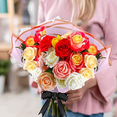 60 парчиња хартија за завиткување на цвеќе водоотпорна проucирна свежо цвеќиња букет пакување за подароци чиста боја златен раб корејски
