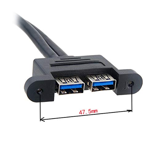 CABLECC ДВОЈНА Порта USB 3.0 Женски Панел Тип На Матичната Плоча 20pin Заглавие Кабел 50cm