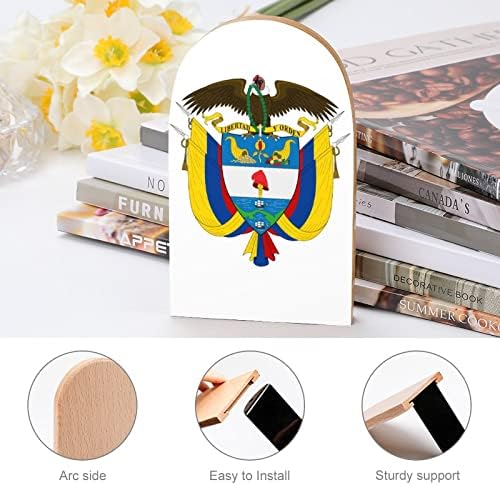 Национални Симболи На Колумбија Книги Декоративни Печати Дрво Книга Завршува За Полица Пакет од 1 Пар