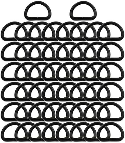 Bikicoco Metal D -Rings Bucke, 3/4 инчи не -заварено за мрежно шиење DIY - црна - пакет од 50