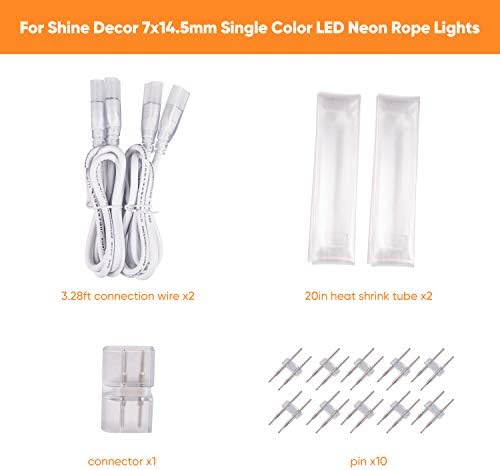 Производи за пакети за конектор за конектор со ладно бело бело 45м/150 метри LED неонски јаже светла комплет
