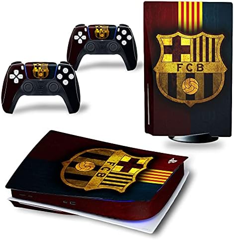 FC Barcelona Leadive Комплет за кожа на кожата отпорен на лепило за лепило винил HD квалитет компатибилен со PS5 верзија диск/стандардно