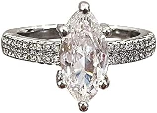 2023 Нов женски гроздобер целосен дијамантски прстен за венчавки Свадба на циркон прстен подарок женски прстен со големина 5