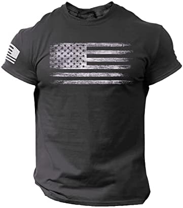 Uerуер 2023 летни маици за мажи Американско знаме патриотски кошули кратки ракави графички екипаж на екипаж 4-ти јули маици маички