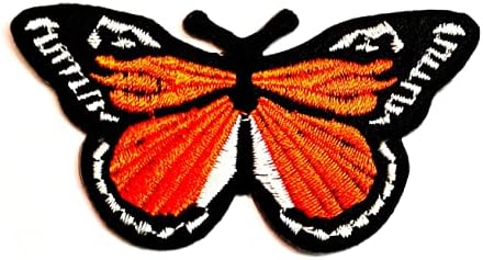 Кленплус Портокалова Симпатична Пеперутка Детски Цртани Закрпи Пеперутка Железо На Апликација Мотив Лепенка Погодна За Деца ВОЗРАСНИ