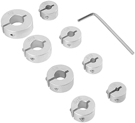 Алуминиум Стоп јака постави вежба за длабочина на бит Стоп за супериорен дизајн на прстенот за сплит - држач за бит од 8 парчиња сет за вежбање