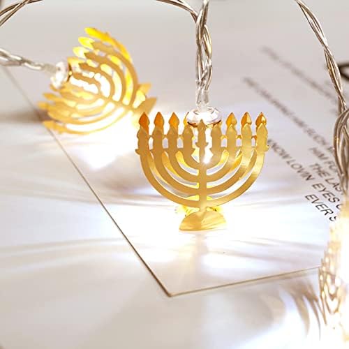 10 LED Chanukah Hanukkah String Party Light Decors Candlestick Battery Opered LED за украси за домашни ламби гроздобер неонски бар светло