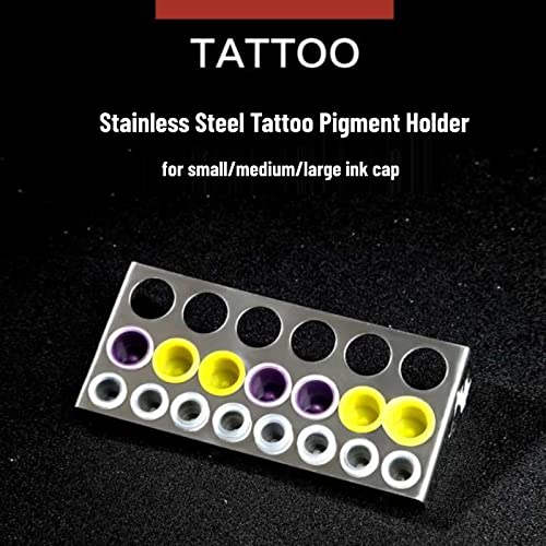 1 парчиња тетоважа пигментна полица не'рѓосувачки челик тетоважа држач за пигмент тетоважа со мастило за тетоважа за пигмент чаша организација