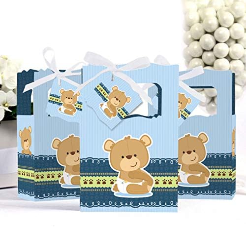 Момче бебе мече - кутии за фаворизи за туширање или роденденска забава - сет од 12