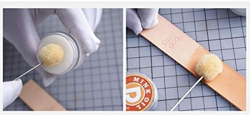 Е-излез 30-пакувања волна Daubers DIY кожа боење Волна топки четка метална рачка Daubers 12,8 см Асистенција за боење Домашни алатки