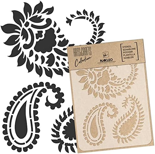 Nakleo DIY за еднократна пластична матрица - 15x21cm / 5.8 ”x 8.3” - Paisley Turkish Oriental Floral - уметнички занаетчиски