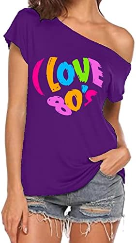 Лето есен женски ладен рамо краток ракав 2023 облека мода срце графичка секси врвна маичка за девојки jj jj