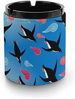 Пингвини кои пливаат во морската кожа пепелници модерни фиоки за пепел за украси за домашни канцеларии