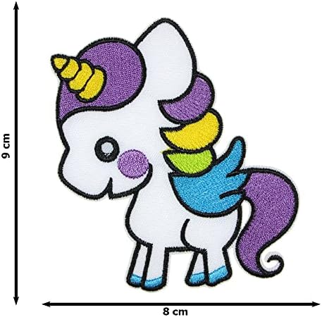 JPT - цртан филм со коњи со еднорог, симпатична за деца деца везени апликации железо/шијте на закрпи значка симпатична лого -лепенка на