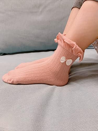 Гвенвенни девојки Руфл лак чорапи големи мали деца памук глужд чорап