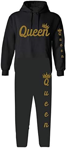 Кралот &засилувач; кралицата појавување облека за двојка дуксер и спортски панталони дуксер