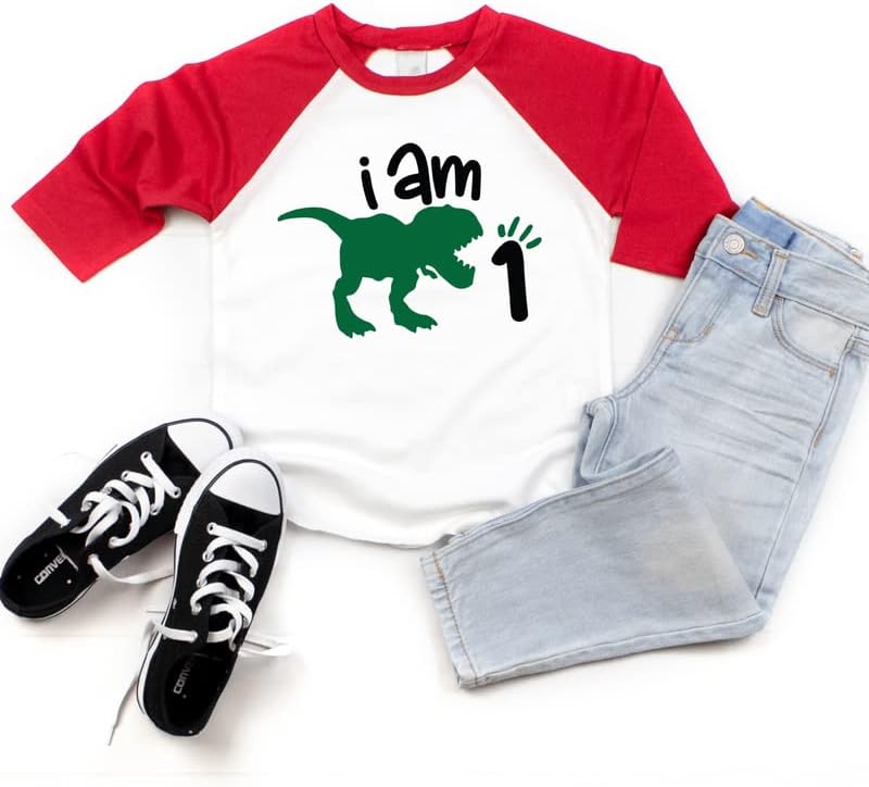 Една роденденска кошула со диносаурус за момчиња облека од прв роденден Диносаурус