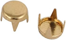X-Dree 200pcs 5 mm рамен тркалезна глава хартија Бред златен тон за белешка за занаетчиски занаети (200 unids 5 mm Plana Redonda