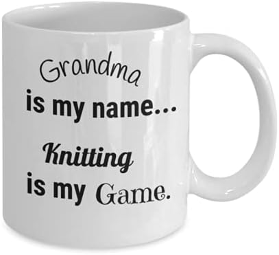 Баба плетење кригла - Баба е моето име, Плетење е мојата игра - плетење тематските керамички кригла
