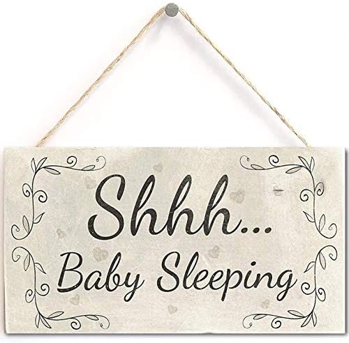 Шшш Бебе Спиење-Врата Знак/Плакета Новороденче Ново Бебе Подарок 12 Х 6