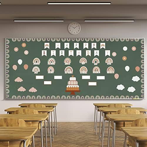 Незио 80 парчиња Бохо Виножито Билтен Билтен табла Постави декор за училница од виножито, бохо виножито исечоци за роденденски календарски табла