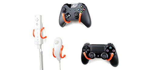 Clиден клип - Организатор на контролор на контролори на Xbox One, PS4, Switch и Retro Game - 4 пакет, портокал