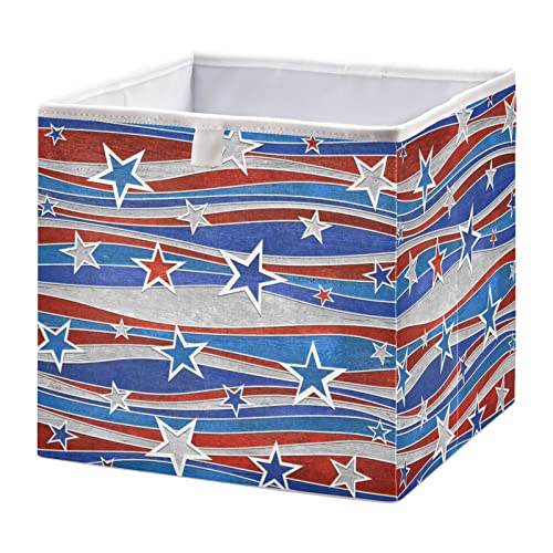 Американски знаме starвездени бранови коцки за складирање на корпи за складирање водоотпорни корпи за играчки за канти за организатор