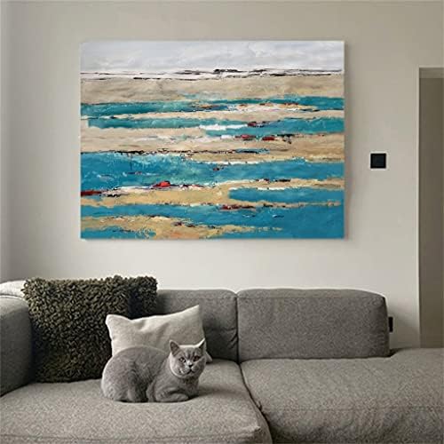 Wdfffe рачно насликана златна фолија пејзаж океански пејзаж масло сликање дневна соба wallид декор подарок