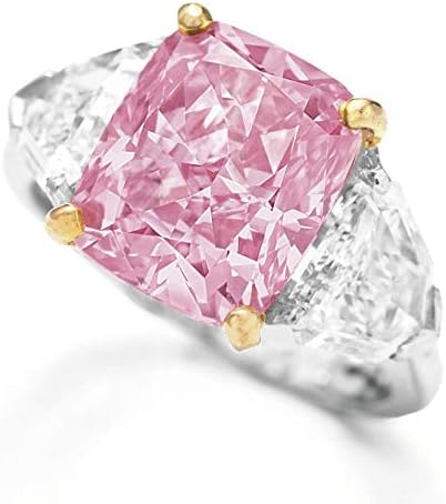 Womenенски прстени Исклучиво розов симулиран дијамантски прстен геометриски квадратни свадбени прстени за жени накит подароци парови прстени
