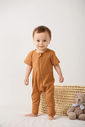 Feidoog Toddler 2 пакет бебе патент ромер памук краток ракав 2 пат патент со едно парче облека за комбинезори