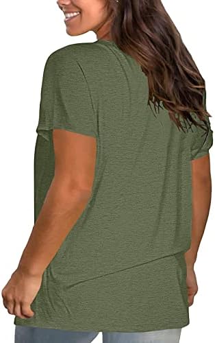 Основни маички за кратки ракави на женските врат лето на врвот на летово со цврста маичка со цврста маичка на врвот на врвот