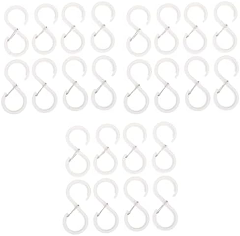 Пластични закачалки со doitool 24 парчиња облик на бели торби за туширање при рака облека завеси садови за закачалки за закачалки за тава