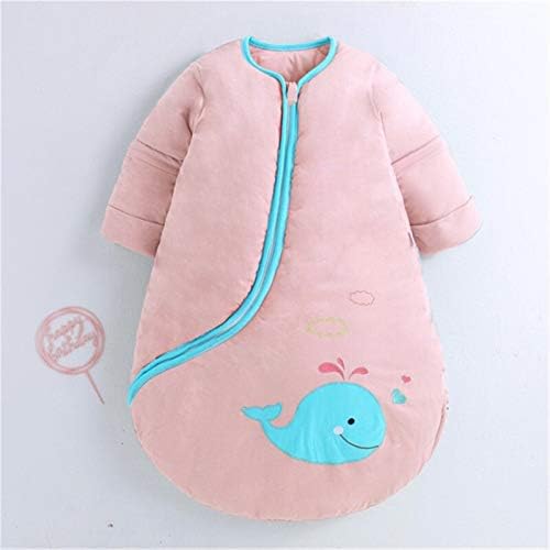 Органска памучна торба за спиење со бебе со долги ракави зимско носење ќебе за дете, згуснете топло постелнина вреќа за спиење на нога)