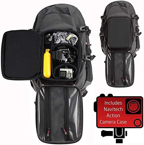 Ранец на ранец и сива складирање на камерата Navitech со интегрирана лента за градите - компатибилен со Acaso V50 Pro SE акција камера