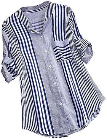 Плус големина блуза за жени гроздобер чипка крпеница лак V вратот за везење кошули од три четвртини цврсти врвови маица