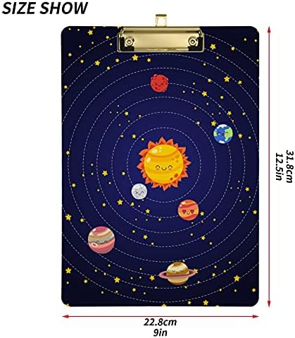 Планети На Сончевиот Систем Пластична Табла со Исечоци 9x12, 5 Акрилни Табли Со Исечоци Со Низок Профил Клип А4 Големина На Букви Тешка Табла