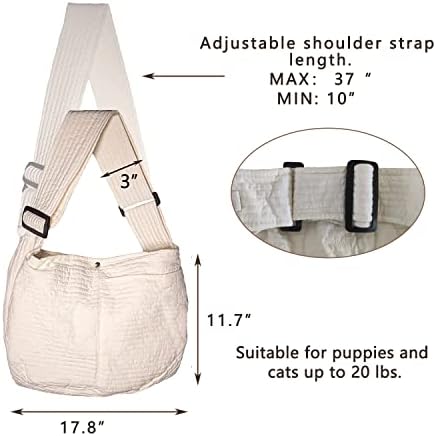 Носачи на кучиња за мали кучиња, прилагодлива лента за дишење на кучиња, торба за носач, чиста памучна торба без прашка, без