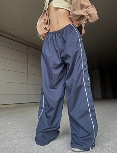 Атмонски жени падобрански панталони со широка нога y2k патеки за жени
