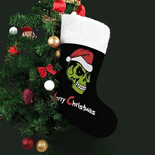 Санта Зомби череп црвен божиќни чорапи за Божиќни украси за домашно дрво Камино виси чорапи
