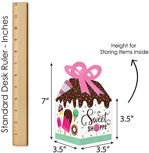 Голема точка на среќа Слатка Шоп - кутии за подароци на квадратни фаворити - роденденска забава за бонбони и пекари или кутии за лак за туширање