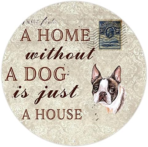 Дом Без Куче Е Само Куќа Кружни Смешни Метални Кучиња Знак Плакета Миленичиња Куче Добредојдовте Знак Потресена Метална Уметност