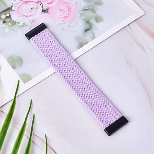 Vozehui Elastic Band компатибилен со Fitbit Sense/Fitbit Versa 3 Band For Women, најлон соло јамка Еластична лента за дишење мек спорт за замена