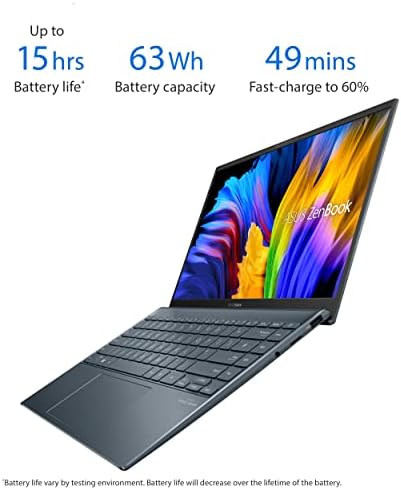 ASUS ZenBook 14 Ултра-Тенок Лаптоп 14 FHD Дисплеј, AMD Ryzen 5 5600H ПРОЦЕСОРОТ, Radeon Vega 7 Графика, 8GB RAM МЕМОРИЈА, 512GB