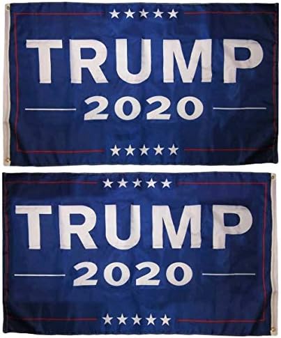 Американска Супер Продавница на Големо 12х18 Трамп 2020 Сина 150д Ткаена Поли Најлон Двострано Знаме со знаме со 2 чамци