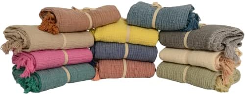 Муслин плетено ќебе - памучно меко и удобно фрлање ќебе за дишење газа со голема големина 40 x 45 инчи