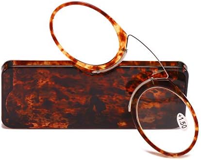 Soolala очила за читање Правоаголна лесна тенка челична рамка со компактен случај за дневно носење