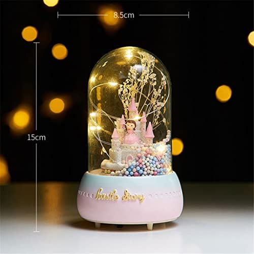 Tazsjg Кристал топка предводена од музичка кутија девојка роденден подарок дома декорација дете принцеза девојка танцувачка музичка кутија небото