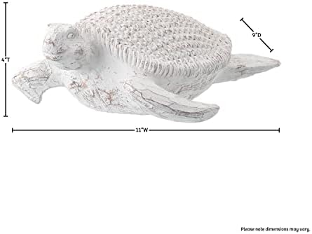 Фигура на регентска меѓународна „плетена“ морска желка, 11 инчи, исушено бело, смола