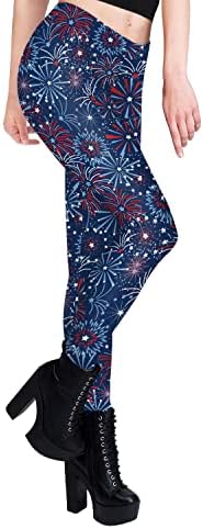 4 -ти јули женски капри хеланки со високи половини јога панталони хулахопки патриотски starsвезди за кревање на задниот дел вежба за